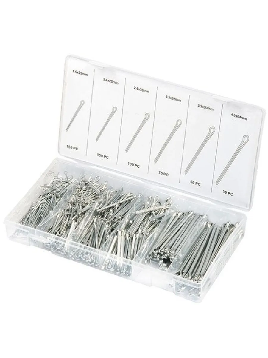 Набор шплинтов S головки (555 предметов) СИБРТЕХ