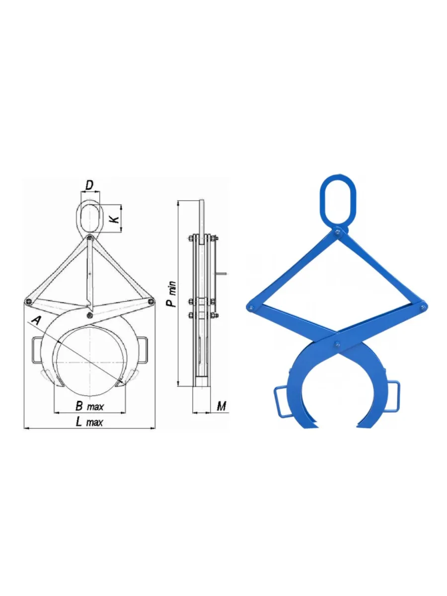 Захват для труб клещевой 3,2 тн ЗКДг-3,2/250-350