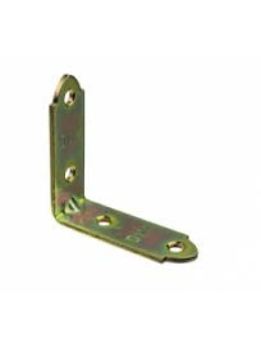 Уголок бытовой/кронштейн мебельный цинк/желт. 75х75х17х2,0мм