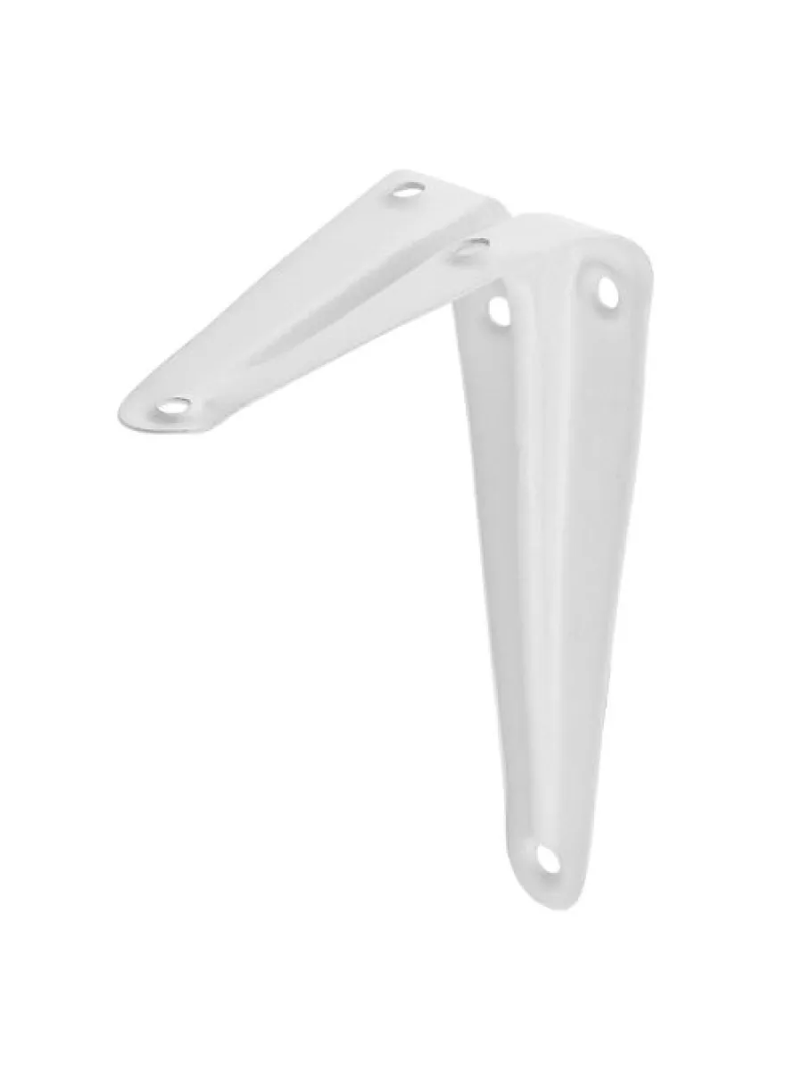 Кронштейн бытовой с ребром, из тонколист.стали, белый 200х250х1