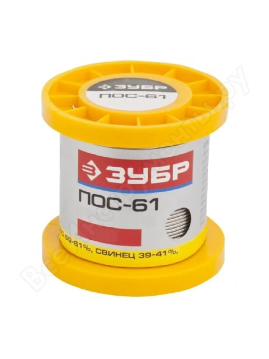 Припой ПОС 61, трубка с канифолью, 100г, 2мм ЗУБР