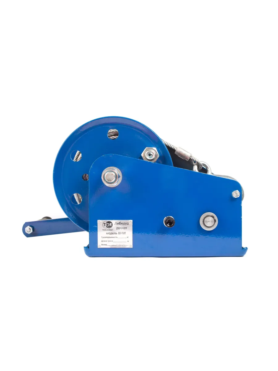 Лебедка ручная барабанная шестеренная BHW 2600 г/п 1,17 тн длина троса 20 м
