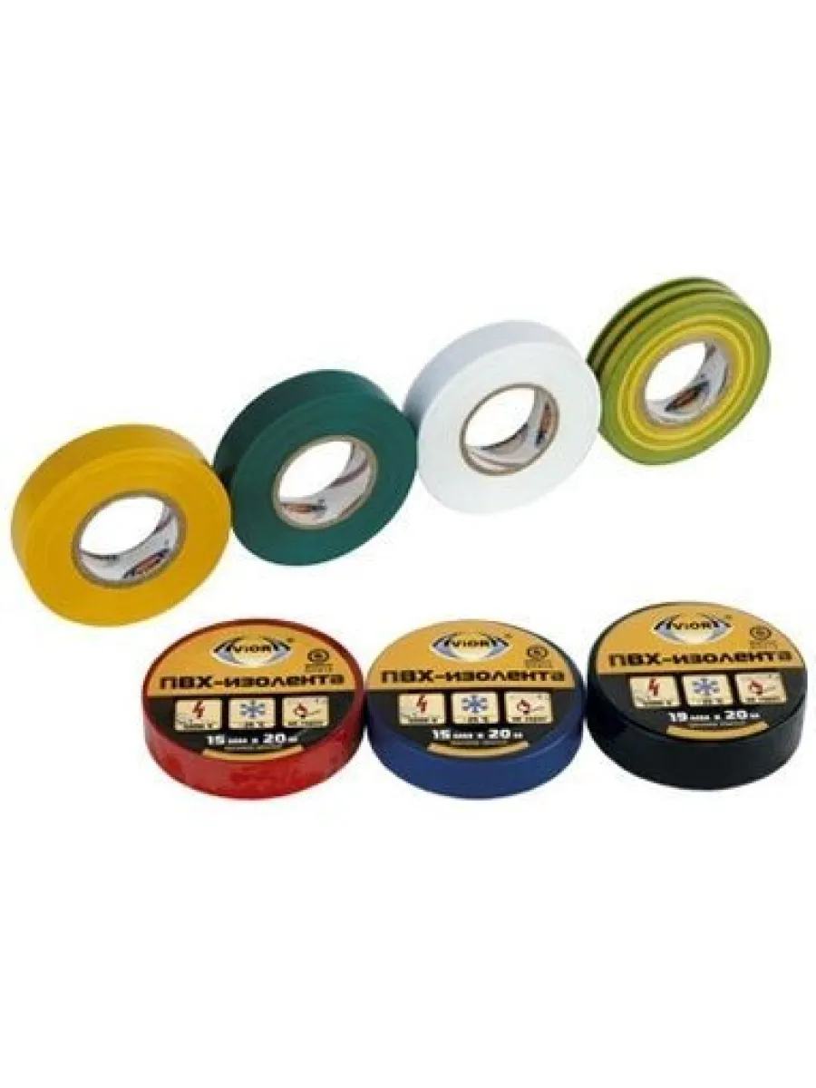 Изолента синяя ПВХ 15мм х 20м AVIORA