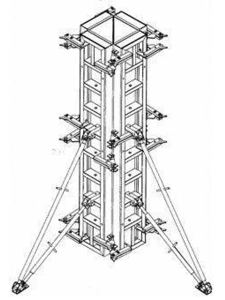Опалубка колонн на угловых элементах