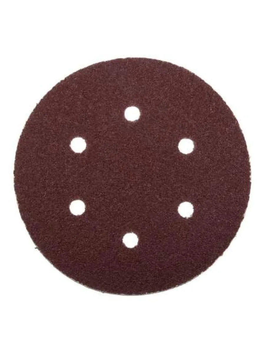 Круг шлифовальный из абразивной бумаги, на велкро основе, 6 отв., Р 80, 150мм (упак. 5шт) LASTING TOOLS