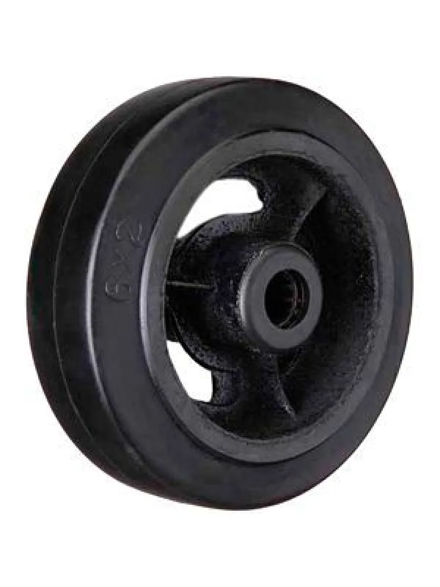 D 54 Колесо большегрузное чугунное, черная резина, без крепления 125 мм (грузопод.160кг) FORCE LIFTING