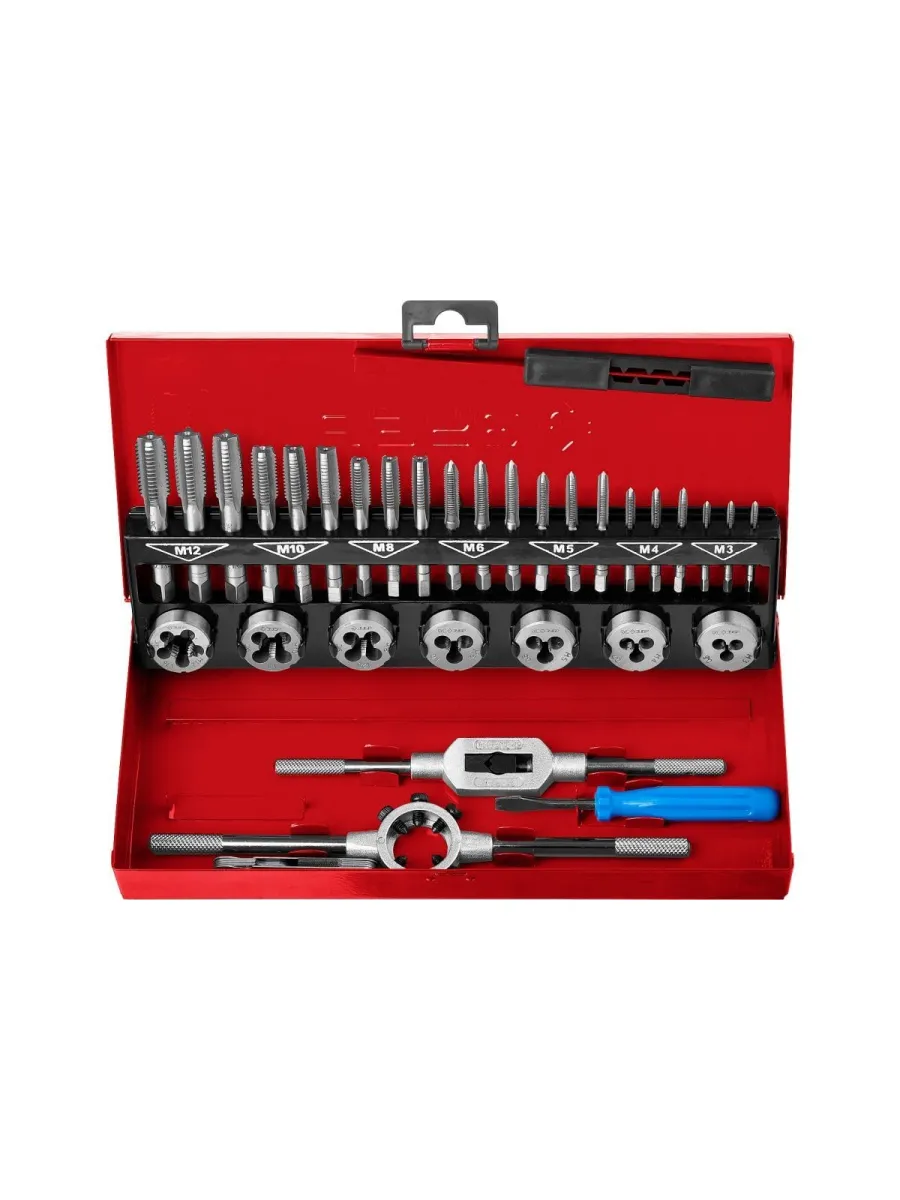 Набор метчиков и плашек М3-М12, 32 предмета ЗУБР "Мастер"