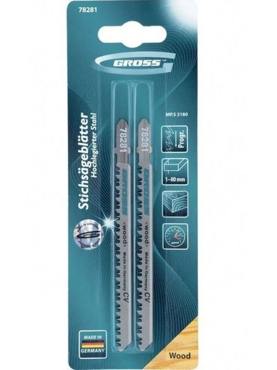 Полотна для электролобзика по дереву  90 мм(3180) (упак.2шт) GROSS