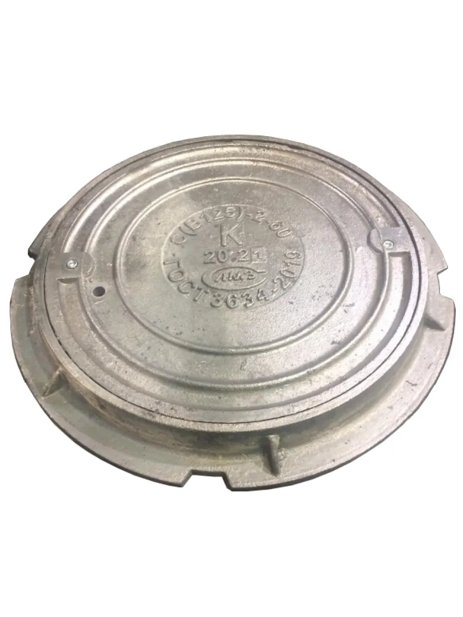 Люк канализационный чугунный средний 12,5 тн С (В125) К-1-60 БЕЗ ЗАМКОВ