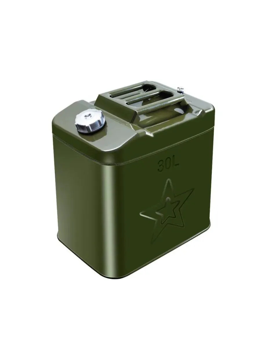 Канистра  5 литров металл (зеленая) горловина с навинчивающейся крышкой и шлангом LASTING TOOLS