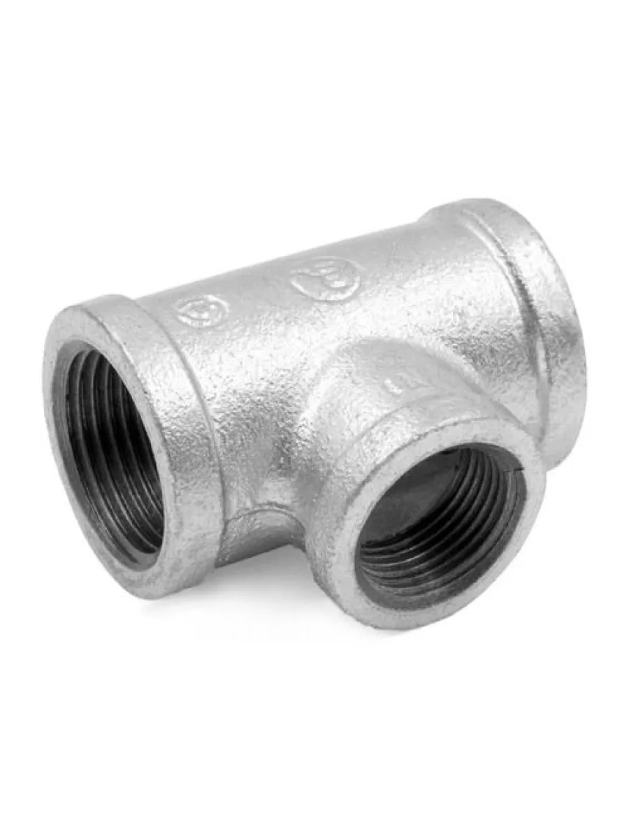 Тройник к/ч оцинкованный резьбовой переходной 40х15 (1 1/2"х1/2") AQUA LIFE