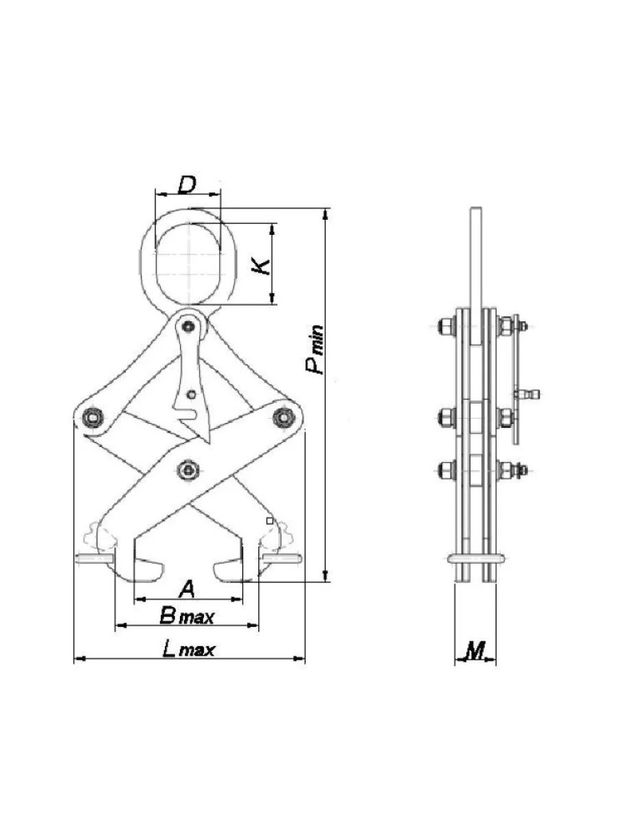 Захват для рельс Р75 1,0 тн (ширина захвата 85 мм) ЗСП