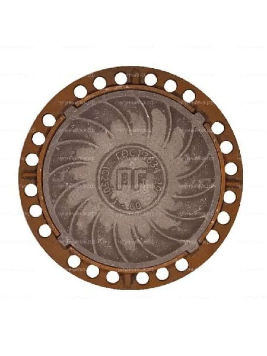 Люк чугунный тяжелый 25,0 тн Т (С250) ПГ-1-60 без замков (для пожарного гидранта)