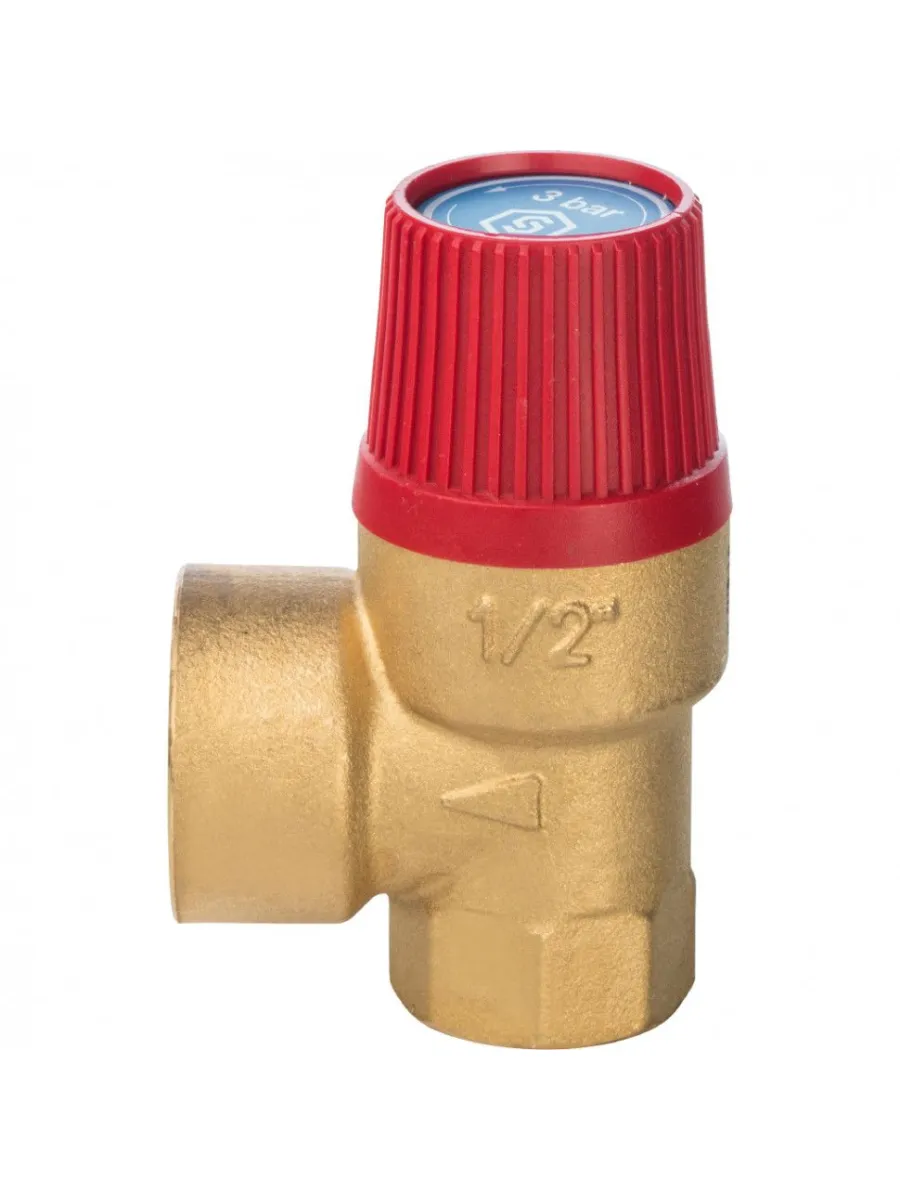 Клапан предохранительный лат 1/2"х1/2" г/г 3 бар