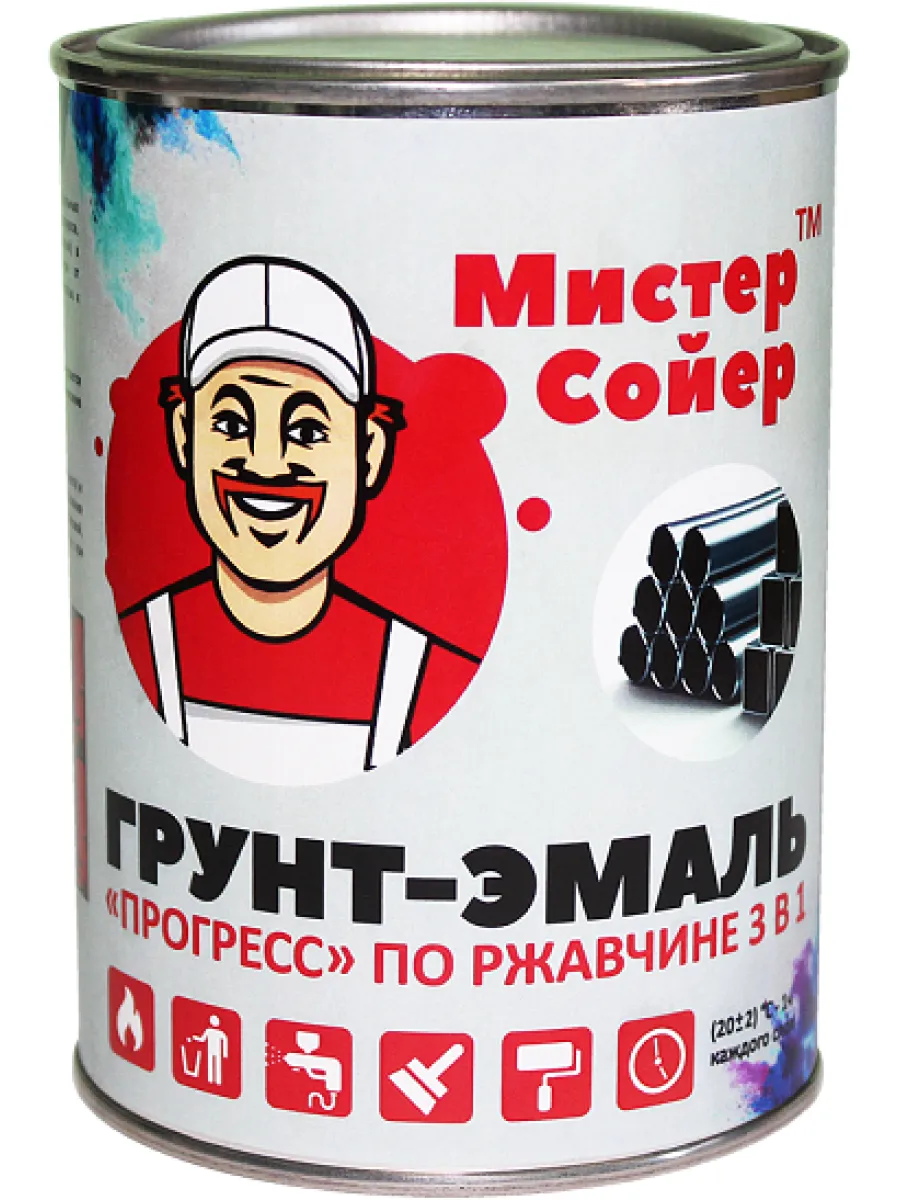 Грунт-эмаль антикоррозийная 3 в 1 УНИФОРС/ПРОГРЕСС серая  (20 кг)