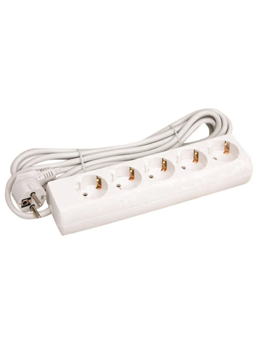 Удлинитель сетевой 5 розеток ПВС 3х0,75  5м, 10А 2200Вт, IP20