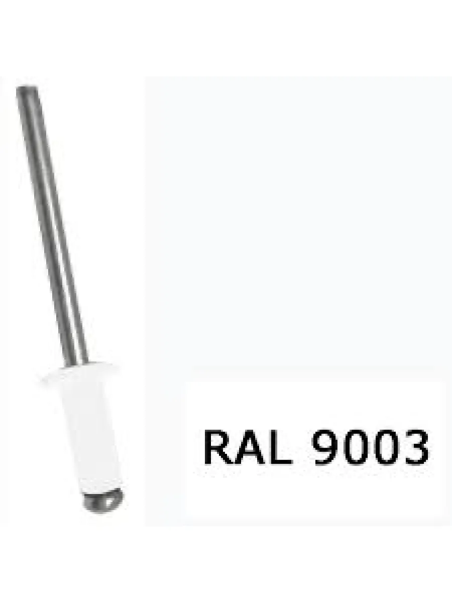 Заклепка вытяжная комб. алюм-сталь  крашеные  (9003) 3,2х 8 белый (упаковка 1000шт.) POWER FASTEN