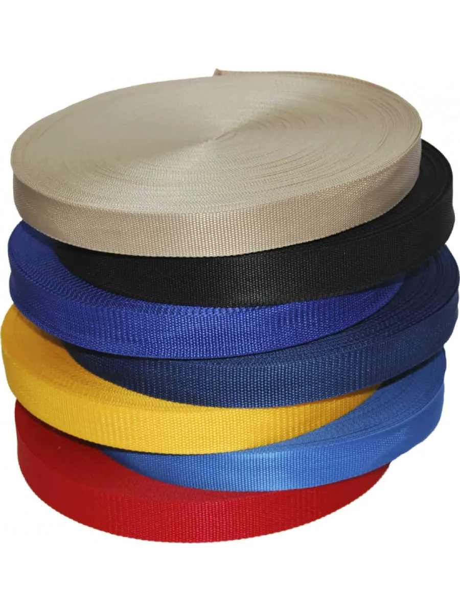 Лента текстильная 3,0 тн желтая (ширина 75мм) (100 метров) FORCE LIFTING