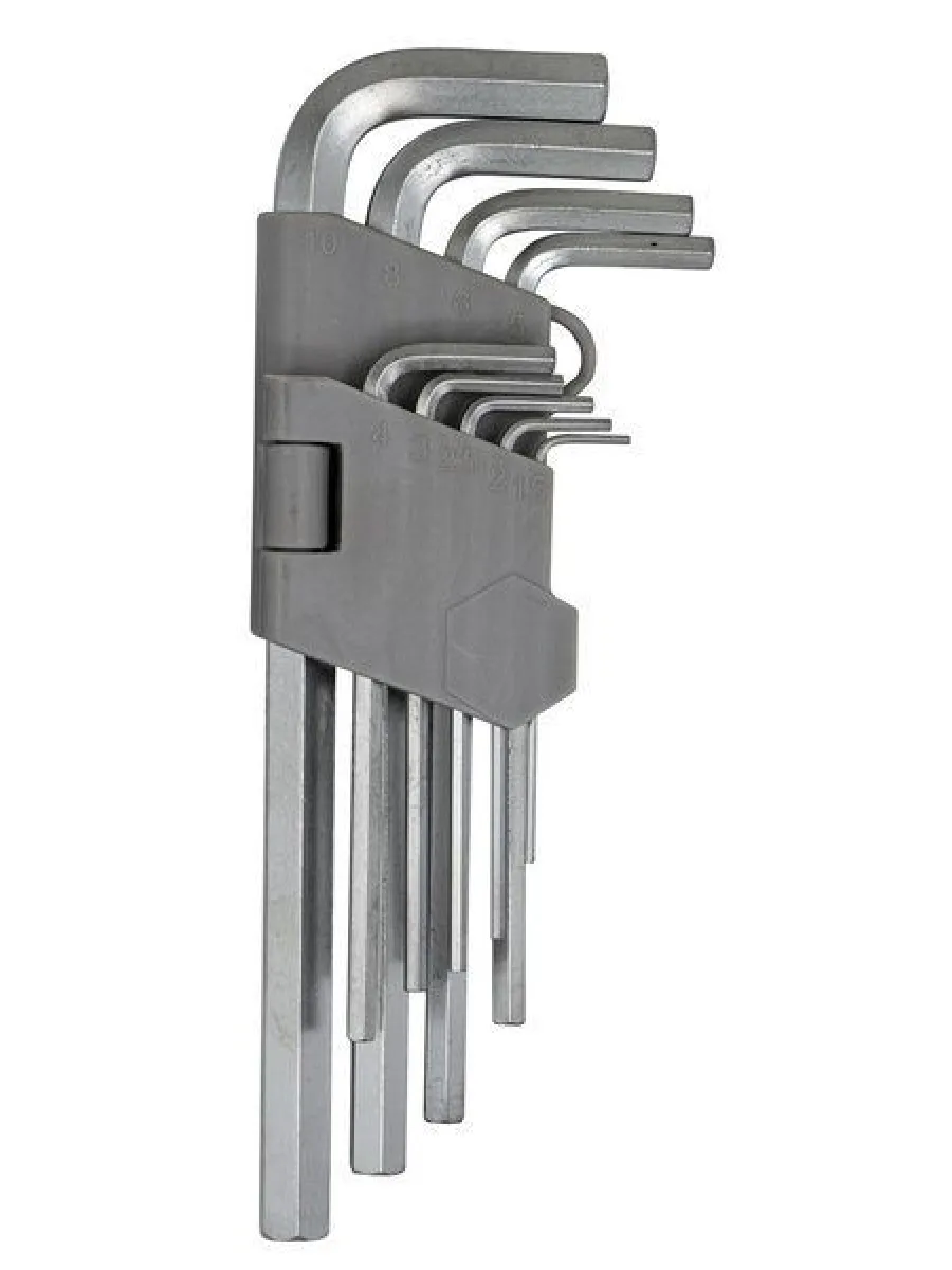 Набор ключей имбусовых HEX 1,5-10 мм (9шт.) удлиненных