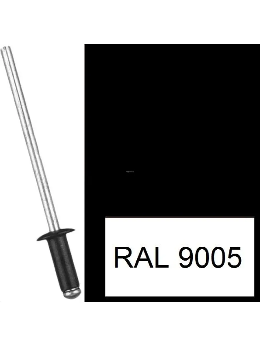 Заклепка вытяжная комб. алюм-сталь  крашеные  (9005) 3,2х 8 черный янтарь (упаковка 1000шт.)