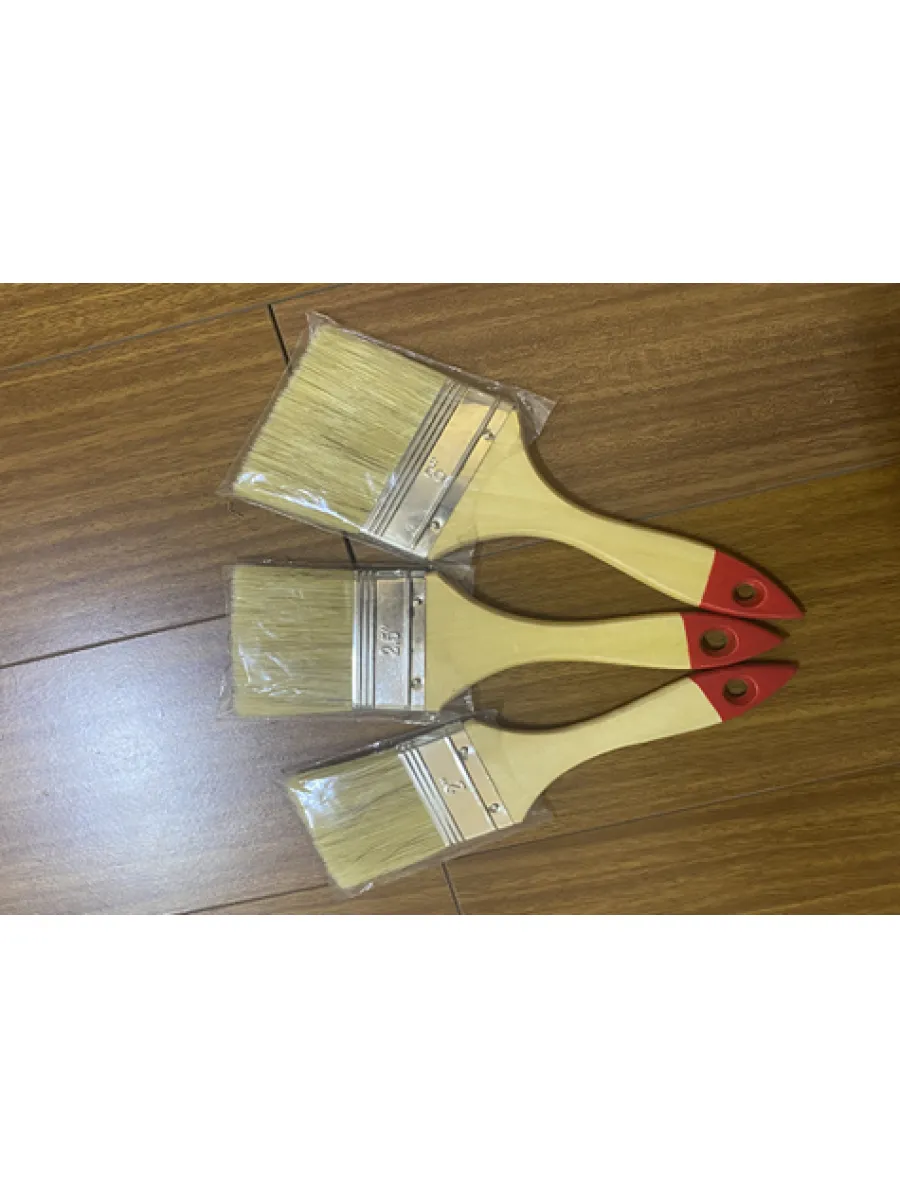 Кисть плоская 2,5" 63мм натуральная щетина, деревянная ручка (LASTING TOOLS)