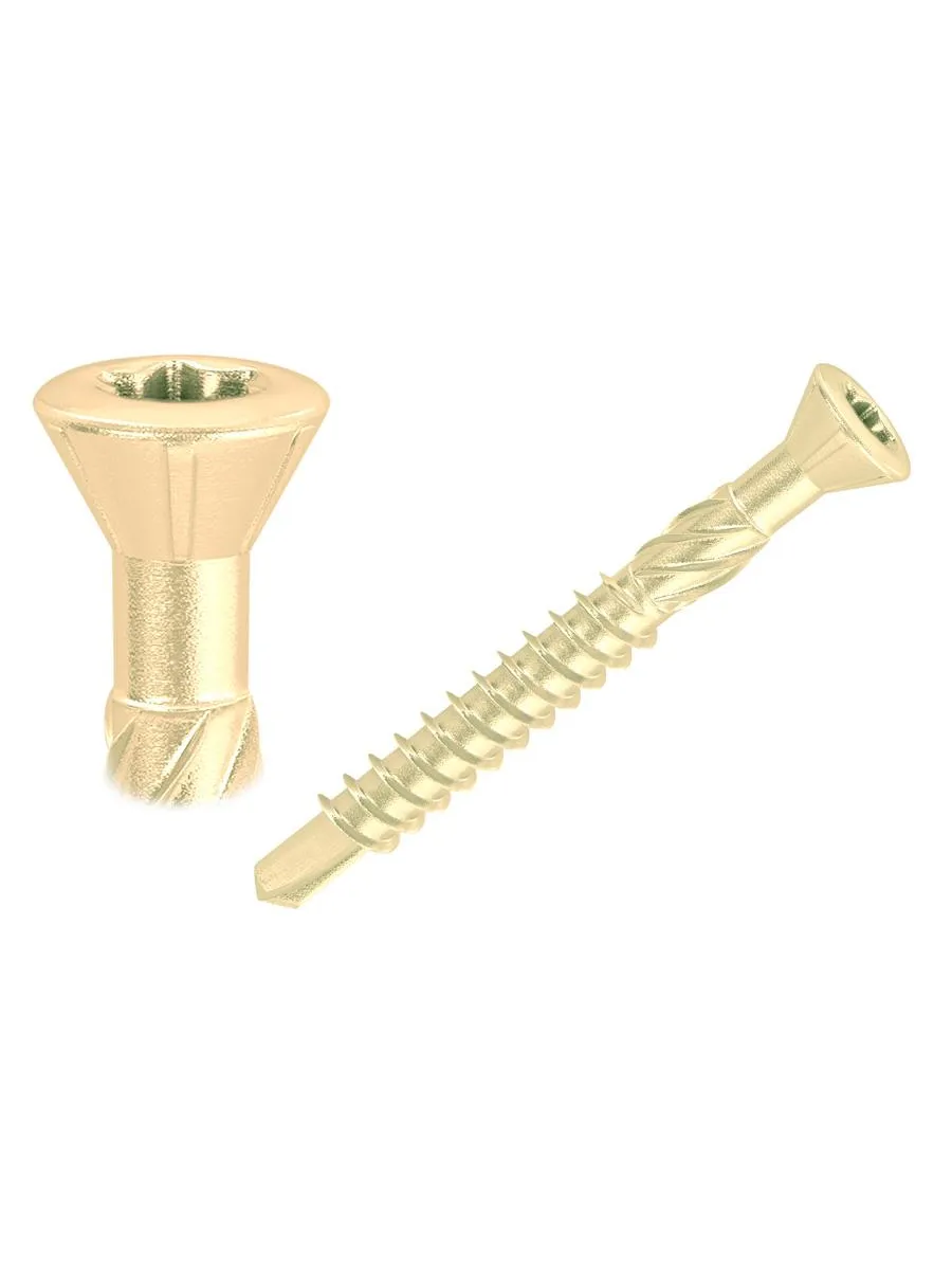 Саморезы для паркета и массивной доски (пола) Желтый цинк 3,2х25