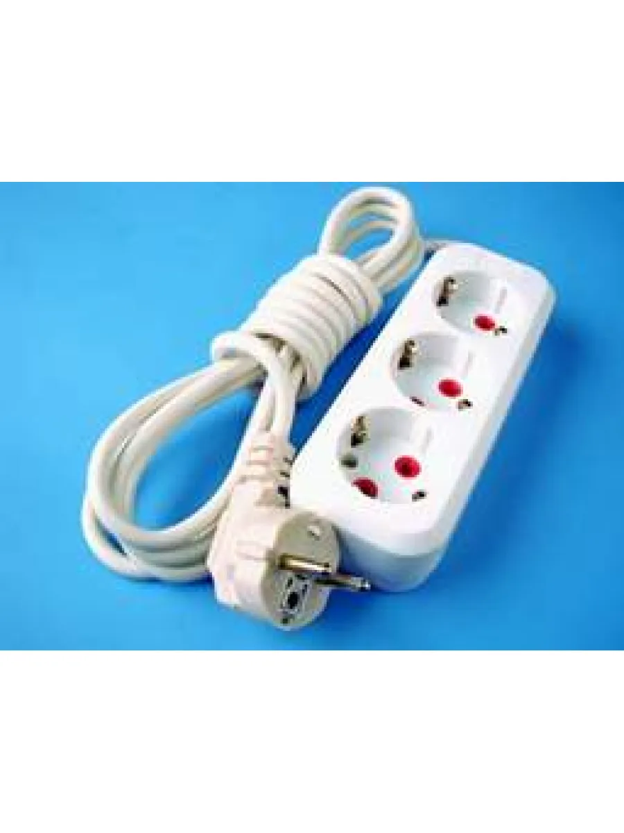 Удлинитель сетевой 3 розетки ПВС 3х1,5  5м, 16А 3500Вт, IP20