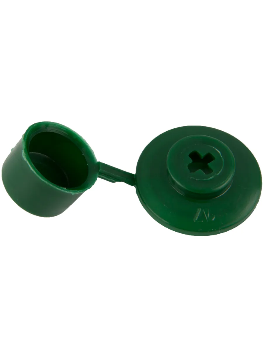 Шайбы кровельные с колпачком (цвет зеленый) (упаковка 250шт.)