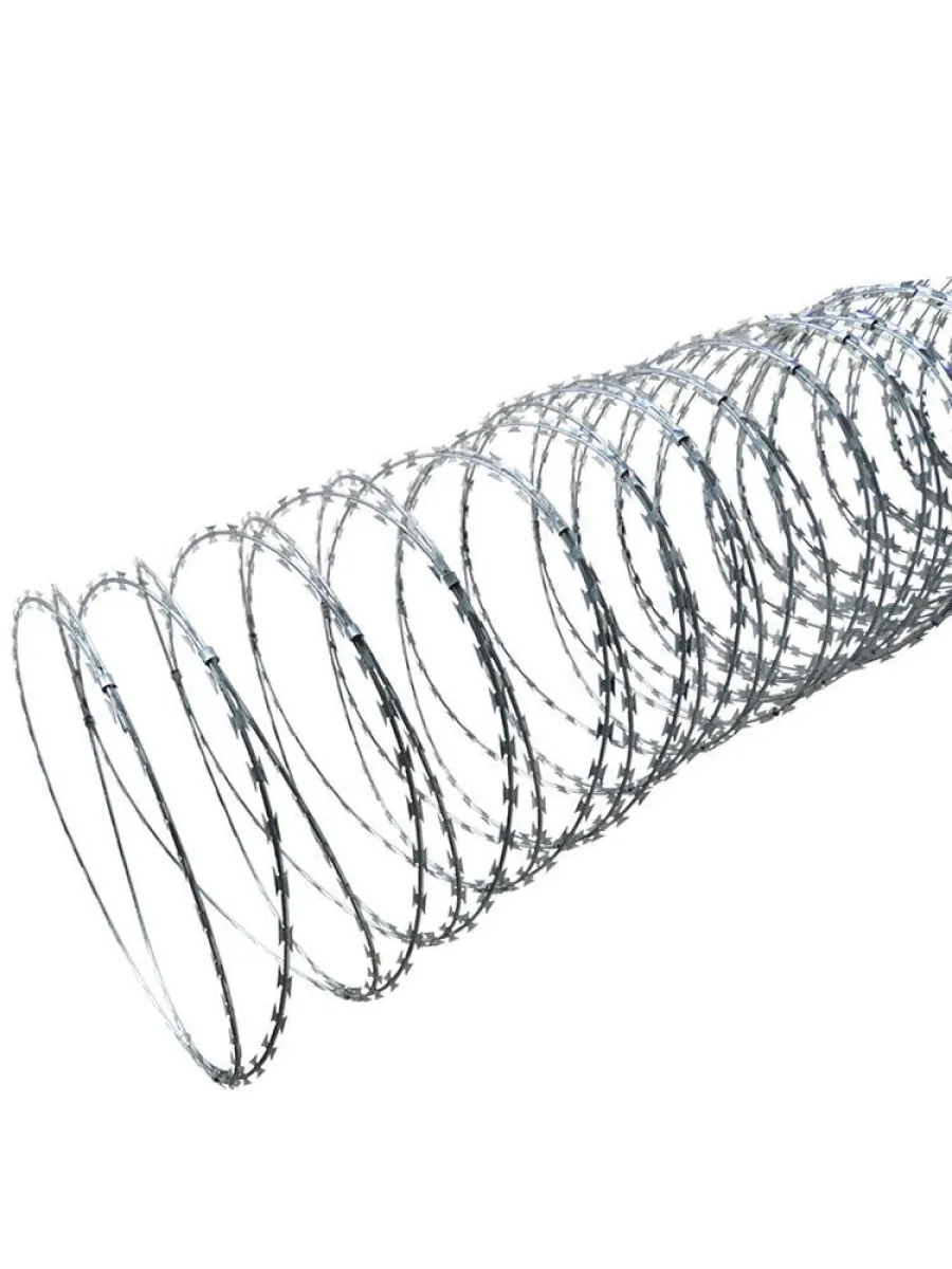 Спиральный барьер безопасности из армированной колючей ленты-750*1 ТУ (40 витков, 3 ряда скоб, длина 10 м)