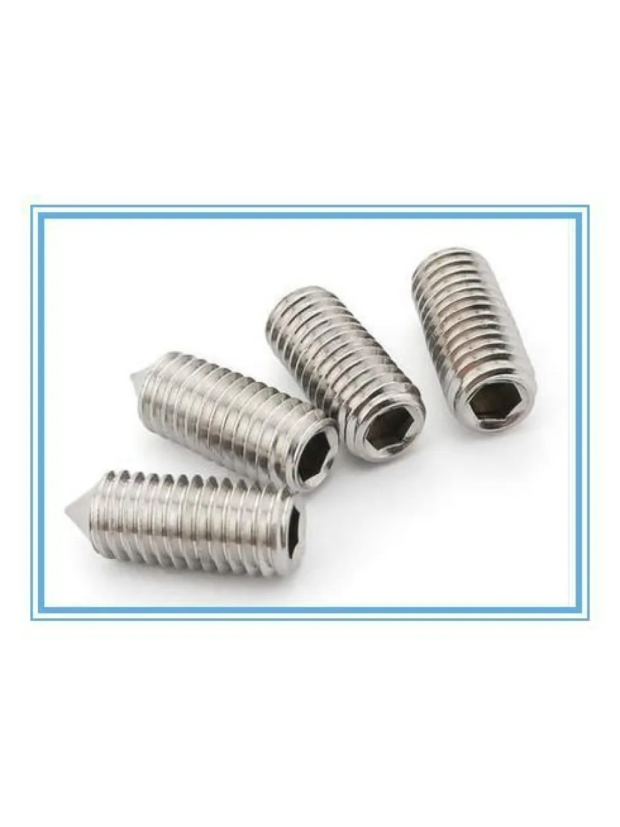 Винт А2 DIN 914 установочный, внутр.шестигр. с острым концом НЕРЖАВЕЙКА 12,0х20