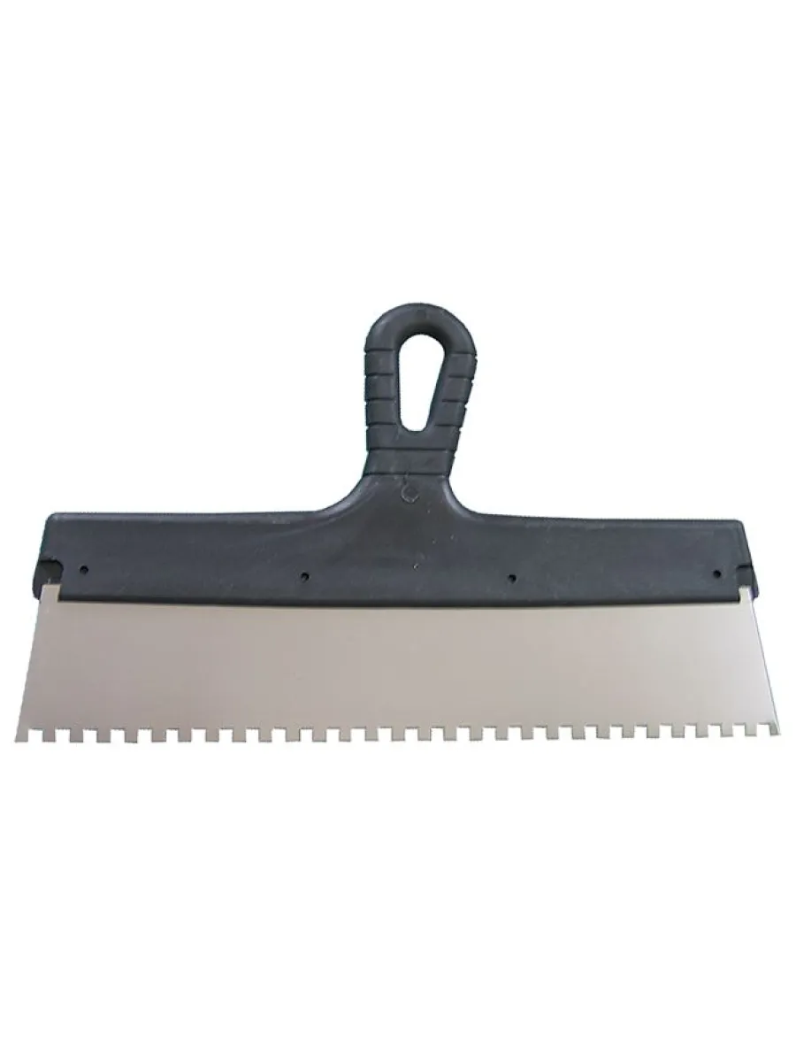 Шпатель 350мм зубчатый 10х10, пластиковая ручка BASIS TOOLS