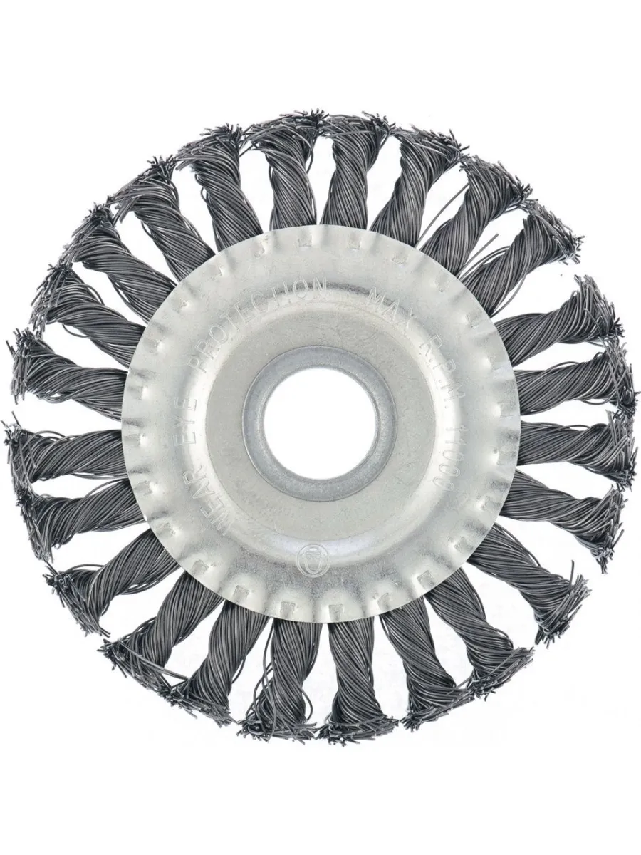 Щетка для УШМ колесо 125 мм (витая стальная проволока) посадка 22,2мм