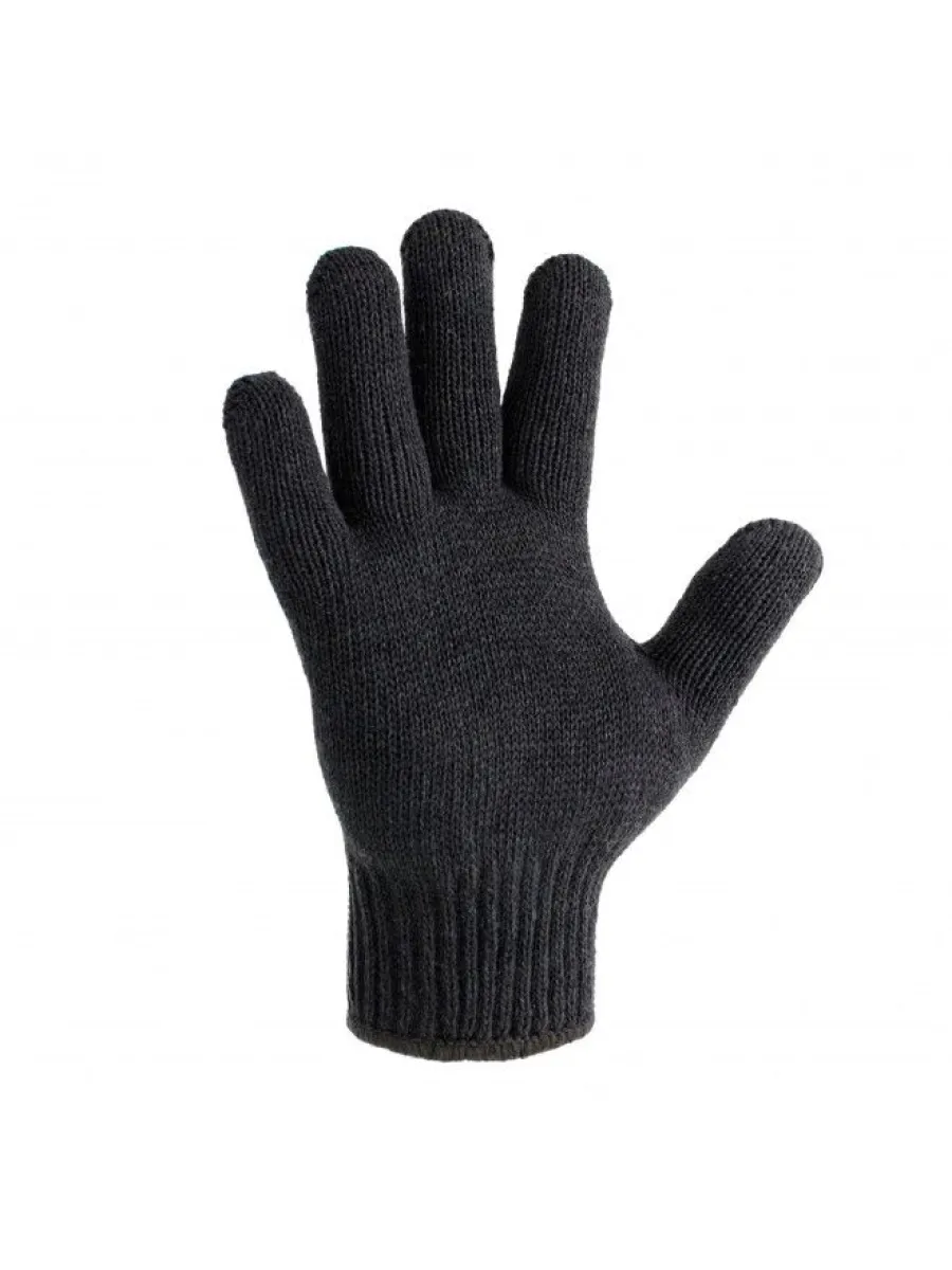 Перчатки трикотажные Зима Двойные, размер 10, черные, 120гр.