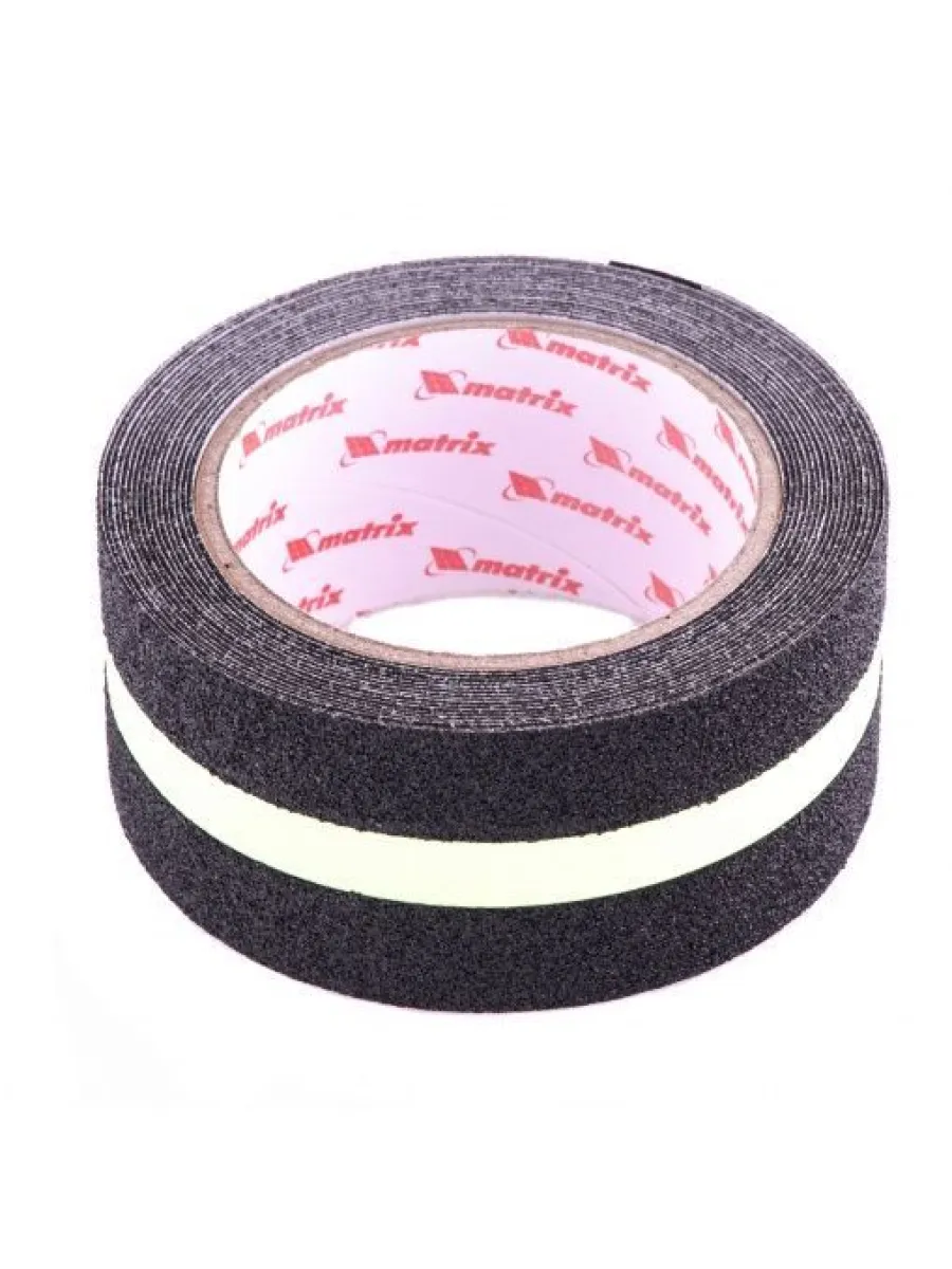 Лента клейкая противоскользящая, c фотолюминисцентной полосой 50 мм х 5м Matrix