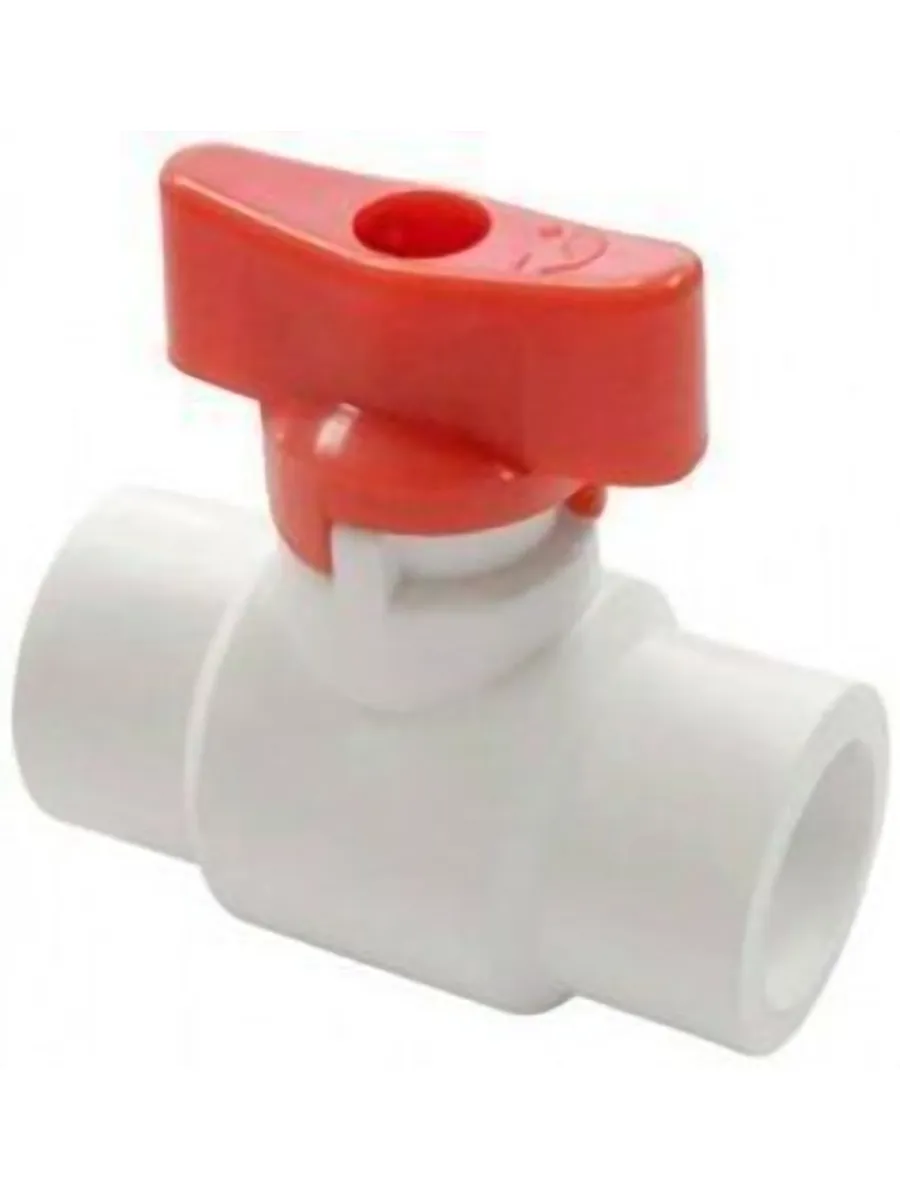 Кран полипропиленовый шаровый  25 бабочка КРАСНЫЙ Valfex
