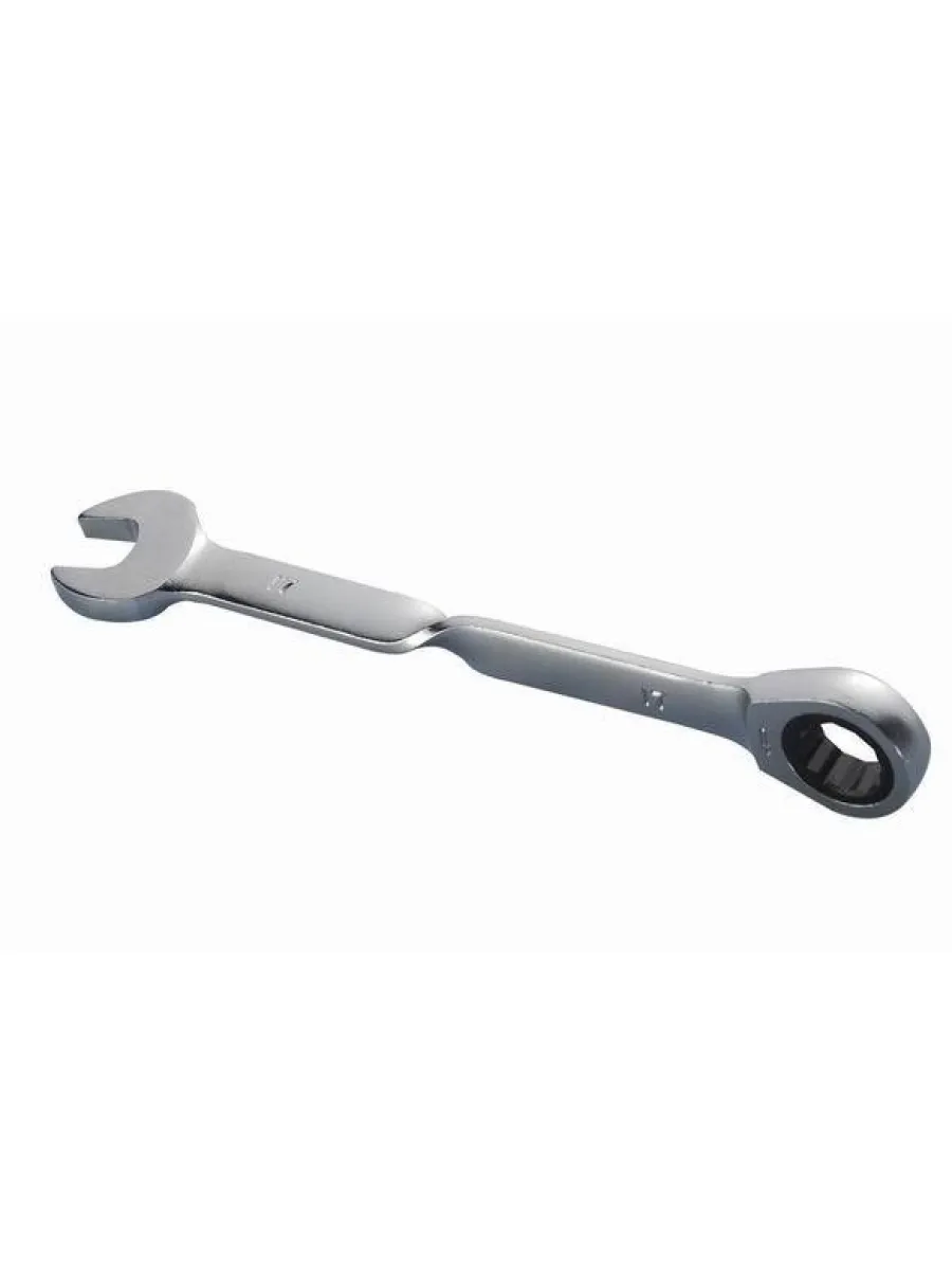 Ключ комбинированный трещоточный 13 мм удлиненный с изог/рук хром HORTZ