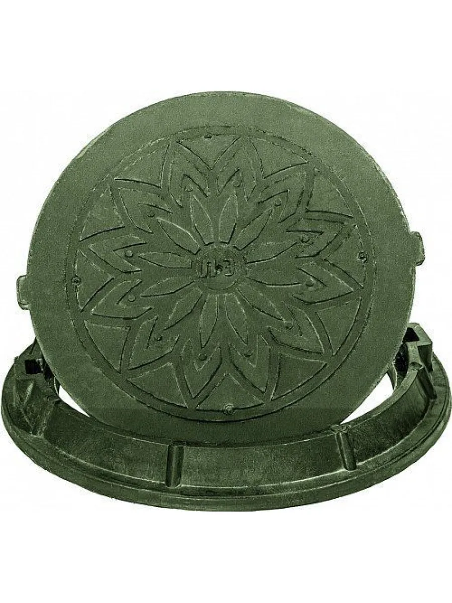 Люк полимерный (600/740/75/36) тип "Л" 3,0 тн черный БЕЗ ЗАМКОВ