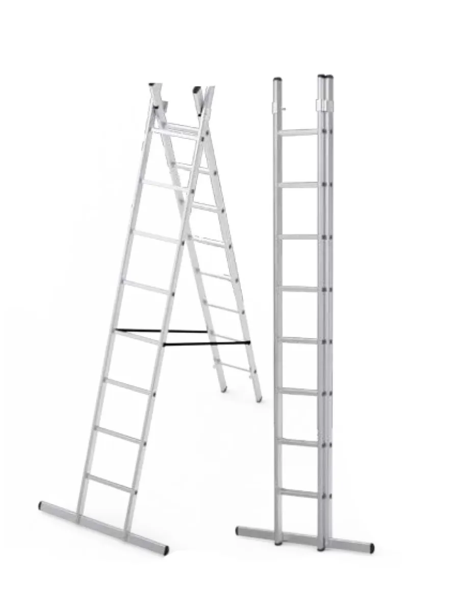 Лестница алюминиевая двухсекционная  8 ступеней max 3,7 м
