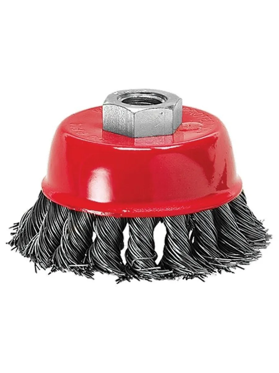 Щетка для УШМ 150 мм M14 чашка (однорядная, крученая проволока 0,5мм) (LASTING TOOLS) 