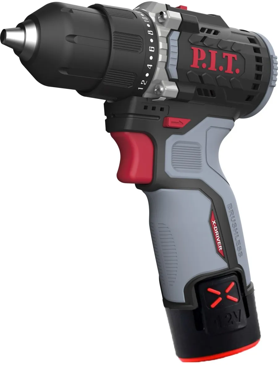 Дрель-шуруповерт аккумуляторная P.I.T. PBM12K-10B/2, 12В, 35Нм, 2х1,5Ач,ЗУ