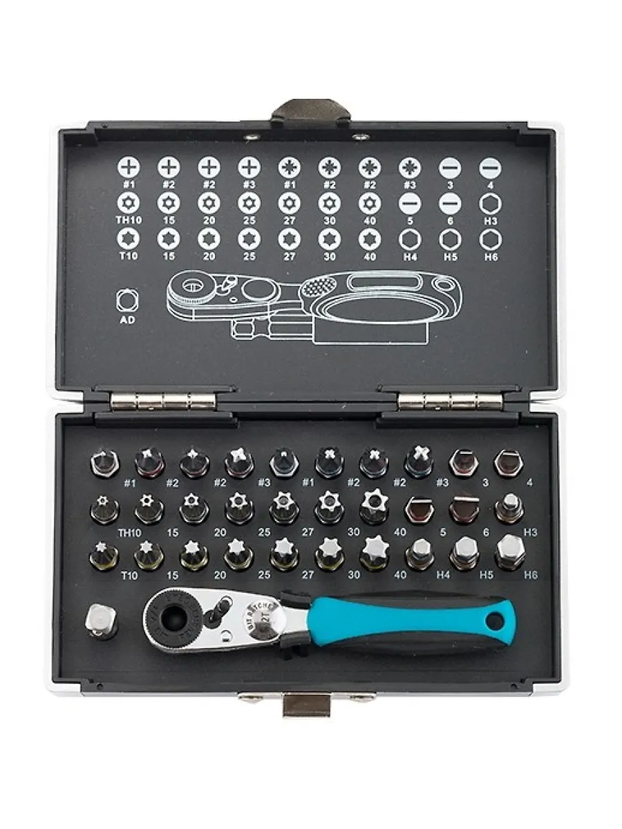 Набор бит 1/4" пластиковый кейс, 33 предмета Gross