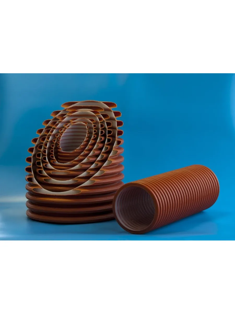 Труба двухслойная без раструба для дренажных систем 360° 8 отверстий (ТР) 233/200 6м