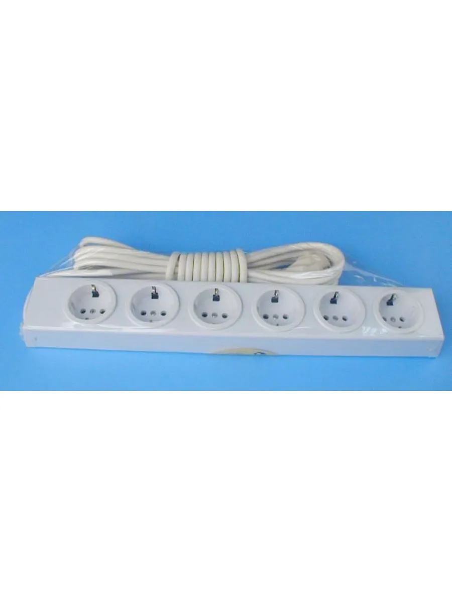 Удлинитель сетевой 6 розеток ПВС 3х0,75  5м, 10А 2200Вт, IP20