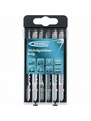 Набор полотен для электролобзика по дереву (T144D, T111C, 31085, T244D, T119BO) DIY GROSS (упак.6шт)
