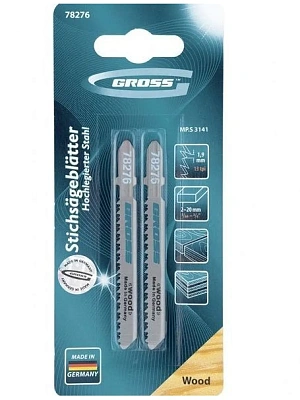 Полотна для электролобзика по дереву  55/1,9 мм (3141) (упак.2шт) GROSS