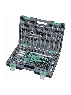 Набор инструментов, 1/2", 1/4", 3/8" пластиковый кейс, 151 предмет, STELS