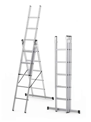Лестница трехсекционная, универсальная  7 ступеней max h 4290 мм