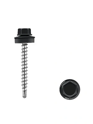 Саморезы ш/г 9005 черный янтарь 5,5х25 (упаковка 575шт.) POWER FASTEN