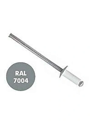 Заклепка вытяжная комб. алюм-сталь  крашеные  (7004) 3,2х 8 серый (упаковка 1000шт.)  POWER FASTEN