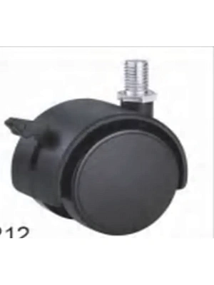 TWTb 40 Колесо мебельное черное, болтовое крепление, с тормозом, Ду40 (грузоп.25кг) FORCE LIFTING